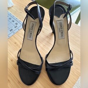 Jimmy Choo Black Jag Slingback Sandal size 37.5 ( US 7 1/2)